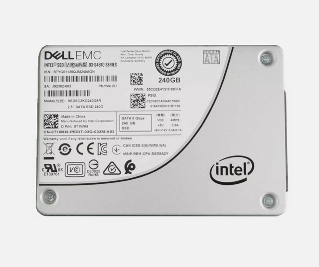 Solid State Drive for Intel SSDSC2KG240G8R D3-S4610 Series 240GB SSD 2.5" SATA 6GB/s Enterprise SSD