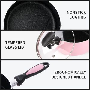 Vente en gros d'usine OEM/ODM : Casserole classique en aluminium antiadhésive à induction effet marbre pour accessoires de cuisine - Product Image 5