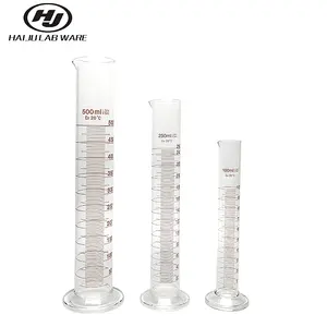 هاياو مختبر الزجاج أسطوانة قياس زجاجيات مختبر البورسليكات عالية 3.3 مع تخرج