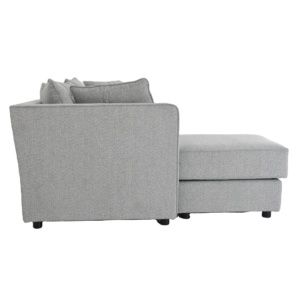 Ensemble modulaire en tissu Nisco en forme de L, gris, pour appartement, école, atelier - Product Image 3