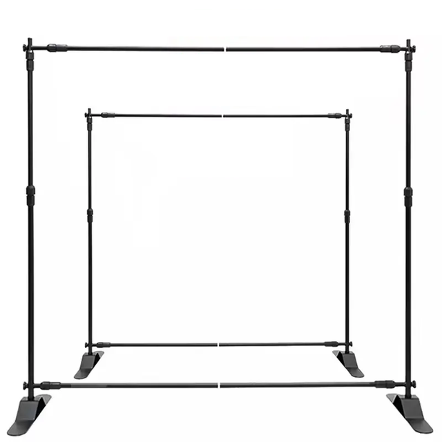 Portable Adjustable Backdrop Stand 8x8ft Background Telescopic Aluminum Banner 8x10ft Stands for Birthday Party Event