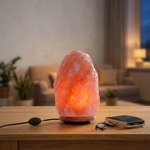 Lámpara de Sal del Himalaya Tallada con Base de Madera, Material de Decoración Duradero OEM, Lámparas de Sal de Cristal Natural Puro, Más Vendidas - Product Image 1