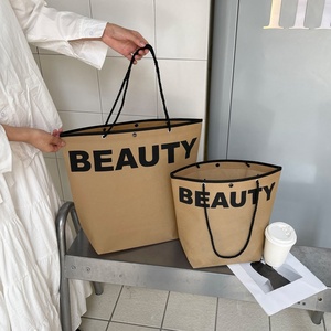 Sac fourre-tout non tissé grande capacité, sac de shopping laminé imperméable, sac non tissé coloré portable avec logo - Product Image 1