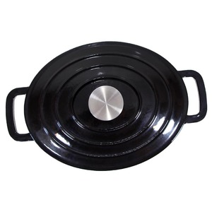Horno holandés de <span class=keywords><strong>hierro</strong></span> fundido esmaltado negro y rojo 3.4QT con tapa - Product Image 2