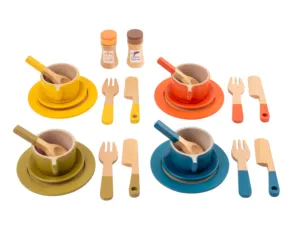 Vente en gros Nouvel arrivage de services à thé simulés Jouets Simulation Jouet de cuisine Set de cuisine en bois Jouet de cuisine pour enfants