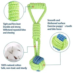 Evcil ürünler yüksek kalite eğitim köpek düğüm topu pamuk halat interaktif hareket köpek çiğneme oyuncakları takım - Product Image 4