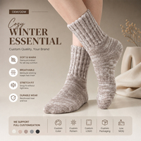 Chaussettes d'hiver personnalisées pour femmes, en polyester tricoté, chaudes, douces, élastiques, antidérapantes, décontractées, respirantes, OEM ODM, marque privée