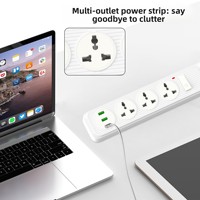 Multiprise universelle multi-pays avec protection contre les surtensions, 2/3/4 prises CA, câble de 2 m, interrupteur marche/arrêt principal, rallonge électrique
