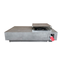 Table de foyer au gaz rectangulaire élégante en acier avec foyer au propane écologique de 70 000 BTU pour une utilisation en intérieur/extérieur