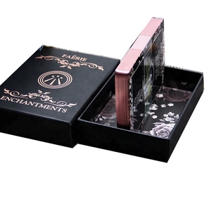 Jeu de cartes de Tarot <span class=keywords><strong>Oracle</strong></span>, impression personnalisée, noir, bord or Rose, enchantement, Divination magique, boîte avec couvercle et fond - Product Image 1