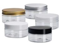Bocaux en plastique PET à large ouverture avec couvercles en aluminium, transparents, pour cosmétiques et poudres en vrac, avec bouchons à vis – Vente en gros