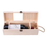 Boîte cadeau en bois de pin pour vin, simple ou double bouteille, avec poignée et fenêtre, OEM ODM