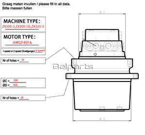 Conjunto de Motor Hidráulico de Desplazamiento para Excavadora HMGF40FA ZX200-<span class=keywords><strong>3</strong></span> ZX200-5G ZX210-<span class=keywords><strong>3</strong></span> ZX210-5G, Conjunto de Transmisión <span class=keywords><strong>Final</strong></span> para <span class=keywords><strong>Hitachi</strong></span> - Product Image 2