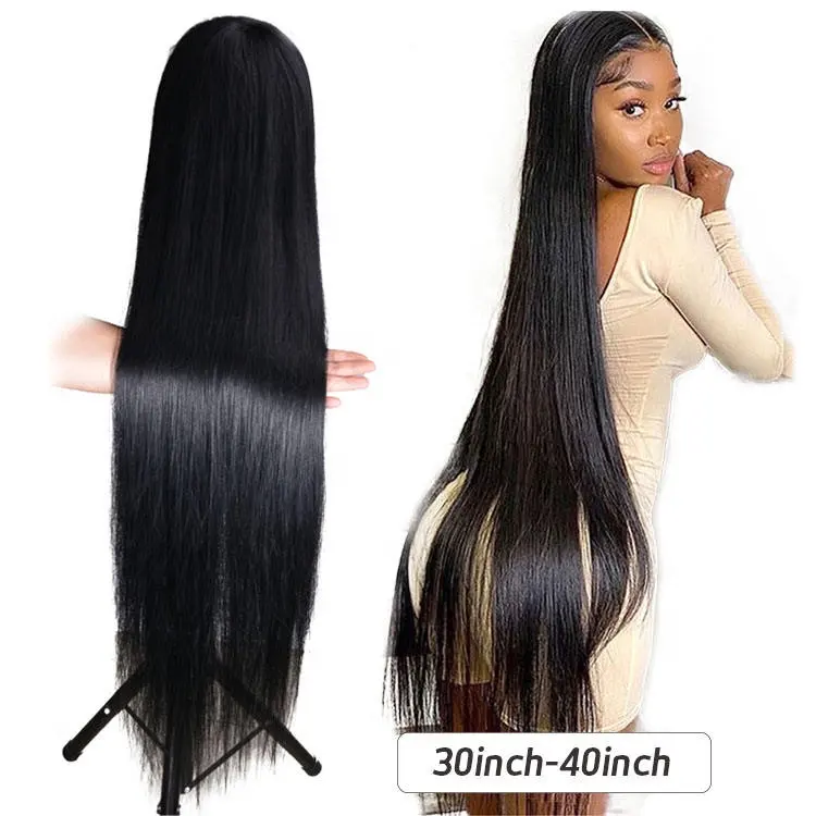 30 32 34 36 38 40 50 pouces cheveux humains avant de lacet perruques pour les femmes noires droite vague profonde crépus bouclés vierge brut cheveux indiens perruques