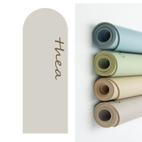Tapis de yoga de 6 mm antidérapants en PU et caoutchouc naturel, avec logo personnalisé imprimé, forme arche et ovale