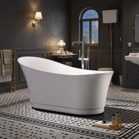 Bañera Acrílica Ovalada Moderna Blanca de 1.7m, de Diseño OEM, con Hidromasaje y Burbujas, para Uso en Interiores de Hoteles y Villas, DEWO EE631
