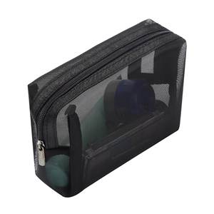 Gelory Women Travel Black Mesh Cosmetic Bag Zipper Make Up Makeup Case Organizer Storage Pouch Toiletry Beauty Wash Kit Bags - Product Image 5