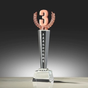 Gold Silber Bronze Metall Nr. 1 2 3 Crystal Glass Awards Trophäen MH-MJ0063 - Product Image 5