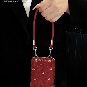 Funda de Lujo para iPhone 15 con Lazo y Cordón de Cuero, Electrochapada, de Piel de Oveja, Suave al Tacto, Venta al Por Mayor de Fábrica - Product Image 4