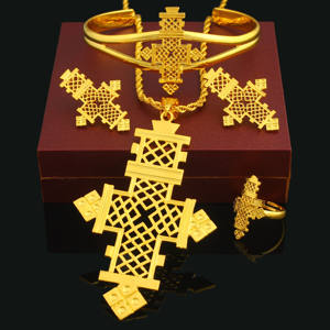 <span class=keywords><strong>JH</strong></span> alla moda Dubai 18K Set di gioielli in ottone placcato oro per feste di matrimonio-include orecchini pendenti braccialetti collana - Product Image 2