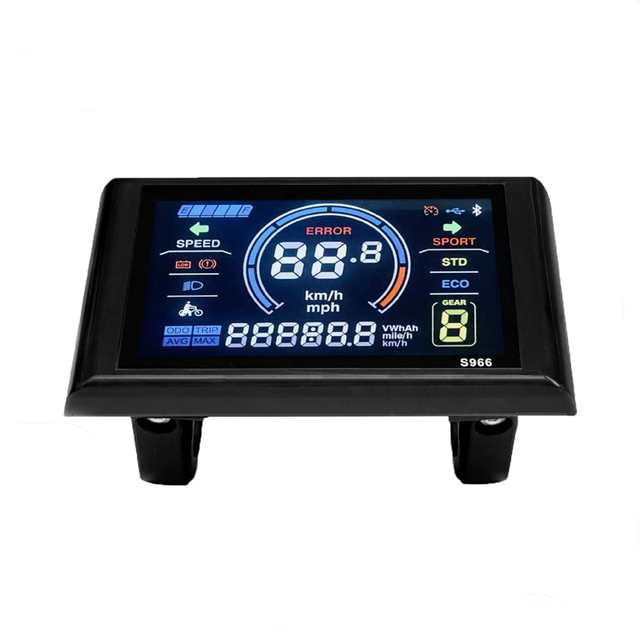 MAXFORD Electric Bike Scooter Bicycle Color S966 LCD Speed Control Instrument Meter Display with SM Plug