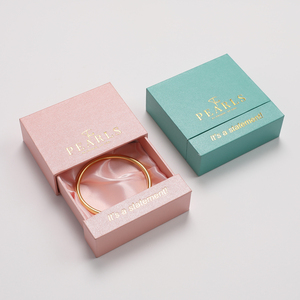 Luxury Sliding Drawer Jewelry <b>Box</b> Custom Gold Foil Logo Rigid Paper <b>Gift</b> <b>Box</b> For Ring Necklace Bracelet <b>Earring</b> Packaging - Product Image 2
