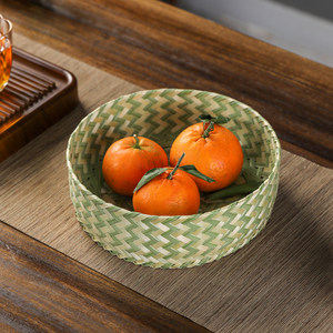 Bamboo Woven <b>Storage</b> <b>Basket</b> Round Kitchen Fruit Plate Handcrafted Drying <b>Basket</b> Guizhou Origin 4040 - Product Image 2