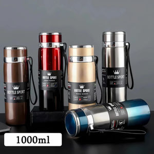 Bouteille <span class=keywords><strong>isotherme</strong></span> sport <span class=keywords><strong>1L</strong></span>, garde au chaud et au froid, en acier inoxydable, <span class=keywords><strong>thermos</strong></span> pour eau, thé, café, flacons isothermes - Product Image 2