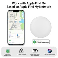 RSH MFi Localisateur Intelligent Global « Find My » Type AirTag pour Clés, Sacs, Portefeuilles, Bagages, Voitures – Mini Traqueur GPS avec Étui en Silicone