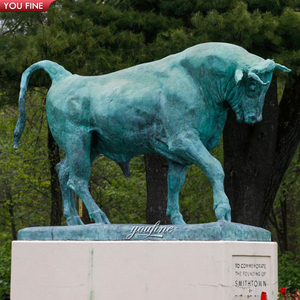 Estatua de Animales Abstractos de Latón para Jardín Exterior, Escultura de Toro Pensante de Bronce de Josep Granyer, <span class=keywords><strong>Barcelona</strong></span> - Product Image 5