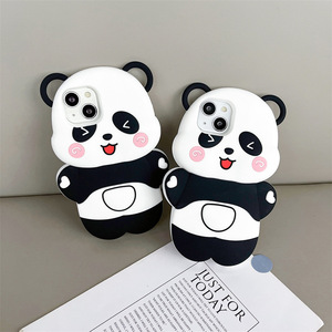 Custodia per cellulare in Silicone per Apple 14 Panda cartone animato ragazza che tiene la cover per cellulare simpatica Apple - Product Image 1