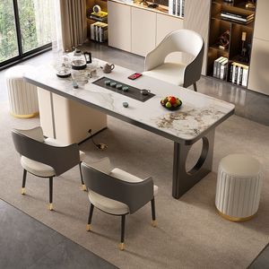 Modern Minimalist Tea <b>Table</b> <b>And</b> Chair <b>Set</b> With Storage For Living Room Home Office Use - Product Image 1