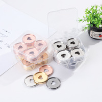 Anneaux de reliure cœur en plastique or rose trou champignon feuilles mobiles disque pour ordinateur portable mini disque boucle cerceau pour cahiers de bricolage planificateurs