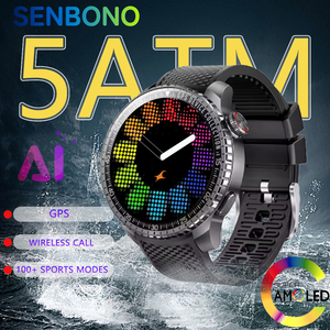 SNEBONO สมาร์ทวอทช์สำหรับผู้ชาย 1.43 นิ้ว AMOLED GPS AI นาฬิกาหน้าปัดหลายโหมดกีฬาการโทรแบบไร้สายกีฬากลางแจ้งนาฬิกาปลุก - Product Image 1