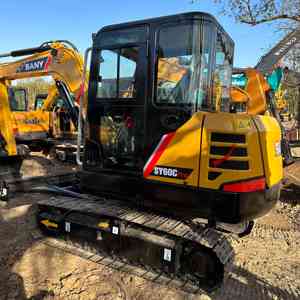 Mini-excavatrice SANY SY60C d'occasion de 6 tonnes avec chenilles en caoutchouc en option pour la rénovation agricole, des jardins et municipale - Product Image 4