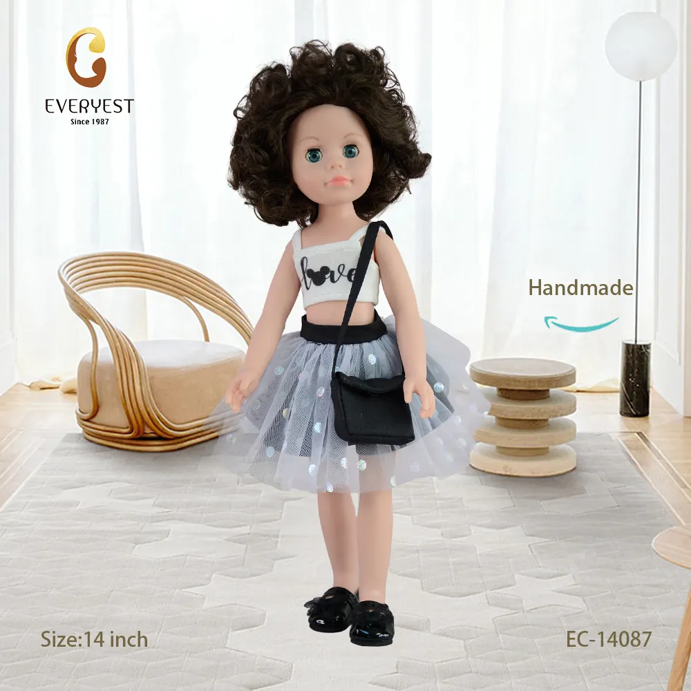 Low MOQ Wholesale 14 inch girl dolls for kids full vinyl silicone