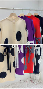 Damen Freizeitkleid mit Spitze, Langarm, Knielang, <span class=keywords><strong>Polka</strong></span>-<span class=keywords><strong>Dot</strong></span>-Muster im Hemdstil - Product Image 6