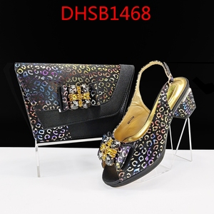 Ultimo Modello di Scarpe Nigeriane con Tacco Basso e Set di Borse, Pochette di Alta Qualità e Sandali <span class=keywords><strong>Aperti</strong></span> Stampati con Pietre - Product Image 6