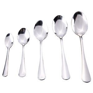 1010 Series Stainless Steel <b>Spoon</b> Set Round Solid Color Durable For <b>Coffee</b> Tea Daily Use - Product Image 3