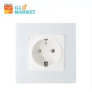 Glomarket EU Standard Tuya Smart Wall Power Socket 16A 3500W Overload Protection App Remote Control Smart WiFi Socket Plug