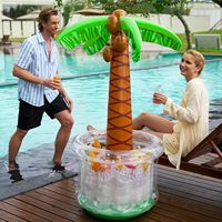 Grand seau à glace gonflable en forme de palmier tropical pour boissons, idéal pour piscine et divertissement