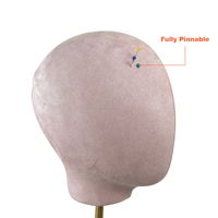 Tête de mannequin femme en fibre de verre rose de luxe avec pose debout pour la présentation visuelle en magasin