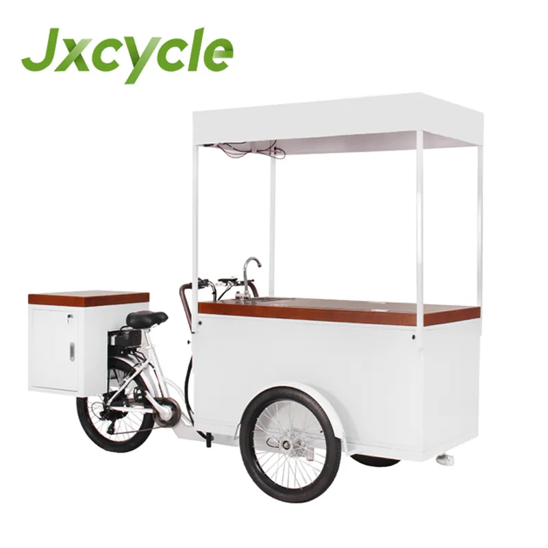 Motorized solar ice cream electric cooler bike trike tricycle cart with battery freezer for sale