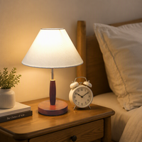 Tête de lit vintage en bois massif, lampe de chevet et de bureau en tissu de style nordique minimaliste, éclairage décoratif haut de gamme