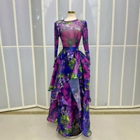 Nouvelle Collection Automne 2026 : Ensemble Femme Transfrontalier Style Frais et Élégant, T-shirt à Manches Longues Imprimé Floral et Jupe Robe Patchwork