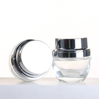 Pot en verre de luxe de 50g, personnalisable, de différentes couleurs, transparent, rond, avec couvercles, pour crèmes, argenté, à bas prix