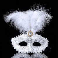 Masque Amusant de Déguisement et Cosplay Vénitien de Mardi Gras, Masque de Bal Masqué et de Fête à Plumes pour Fête, Fourniture de Vacances et Décoration de Noël