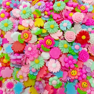 Ins Bunga Campuran Minyak Cerah Bunga DIY Aksesoris Resin Buatan Tangan Anak-anak Klip Rambut Aksesoris Kuku DIY Bahan