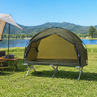Lit de camping pliable portable surélevé, imperméable, pour une personne, abri solaire pour la randonnée en plein air et la pêche