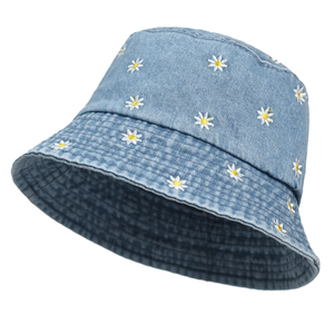 Sombrero de Pescador Unisex de Primavera/Verano, Nuevo, con Bordado 3D, de Poliéster/Algodón, Informal, con Protección Solar, para Rostros Pequeños - Product Image 4